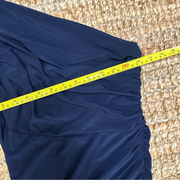 BETSY & ADAM one shoulder navy blue dress - Picture 8 of 16